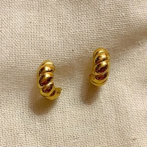Gold Plated Croissant Earrings